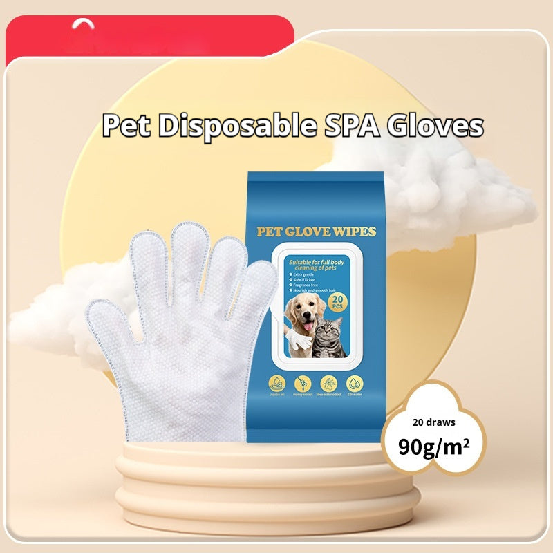 Pet Bath-free Cleaning Gloves Wet Wipes Dry Cleaning